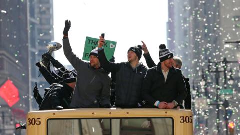 The Eagles parade through Philadelphia