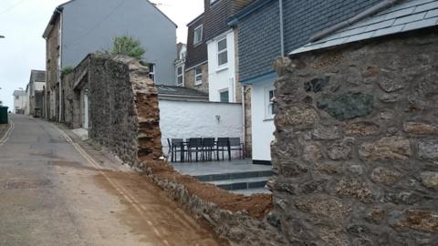 Knocked down wall in St Ives