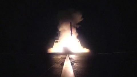 Missile launched from French naval vessel