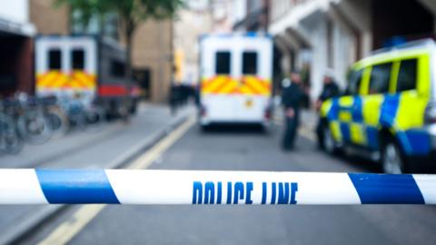 Police tape at a crime scene (stock image)