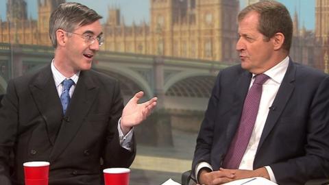 Jacob Rees-Mogg and Alastair Campbell