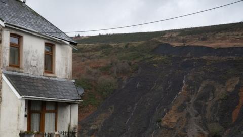 Landslip at Tylorstown, Rhondda in 2020