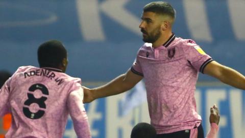 Callum Paterson celebrates his goal for Sheffield Wednesday against Wigan