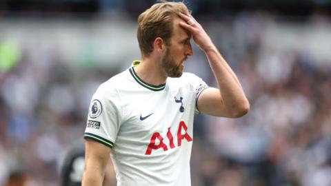 Harry Kane reacts to defeat by Brentford