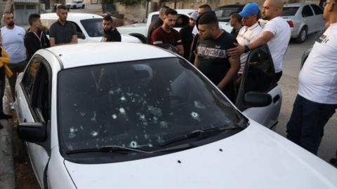 Bullet-riddled car in Jenin (17/06/22)