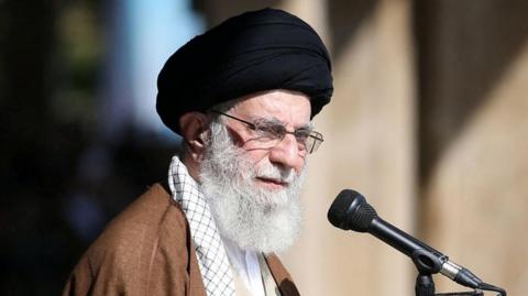 Iran's Supreme Leader Ayatollah Ali Khamenei speaks during a graduation in Tehran, Iran, on 10 October 2023