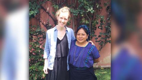 Heidi Griffiths, founder of Maykher, with one of her artisan makers in Guatemala