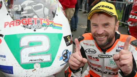 Bruce Anstey with his motorbike