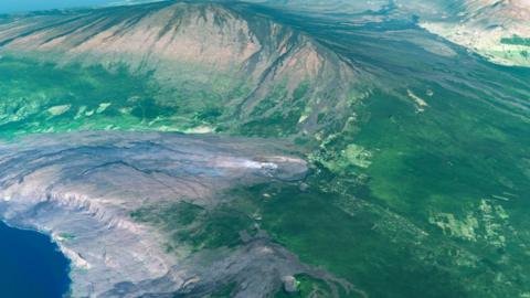 The volcano encompasses much of Hawaii's Big Island