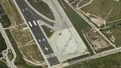 Aerial view of El Prat airport