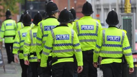 Police officers walking together