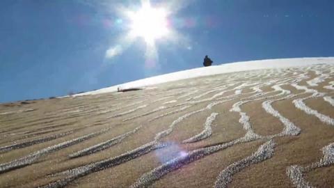 Snow on sand in Ain Sefra, Algeria