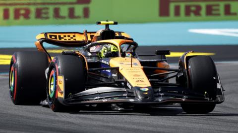 McLaren's Lando Norris during Miami Grand Prix qualifying