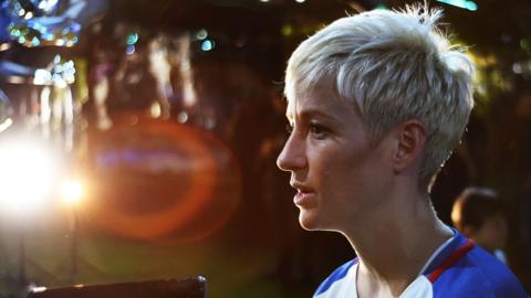 Megan Rapinoe speaks media during a jersey unveiling in New York on March 17, 2016