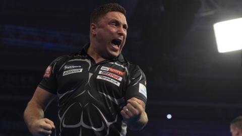 Gerwyn Price celebrates his win