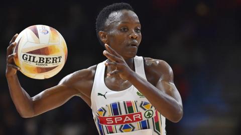 Bongi Msomi of South Africa in action during the Netball World Cup 2023