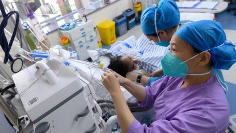 Nursing staff in Shanxi hospital