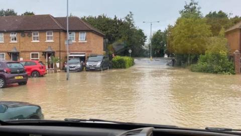 Flooding after burst water main