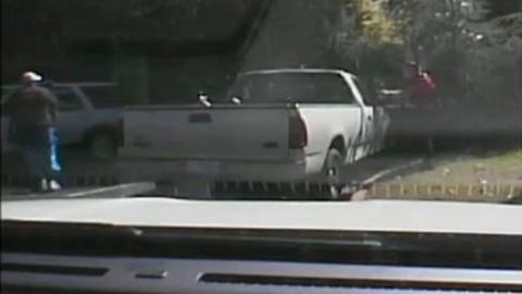 Frame grab provided by Charlotte-Mecklenburg Police Department on 24 September 2016 shows moments prior to fatal shooting of Keith Lamont Scott (L) in Charlotte, North Carolina, USA, 20 September 2016