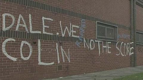 Graffiti on Meadow Well estate in 1991