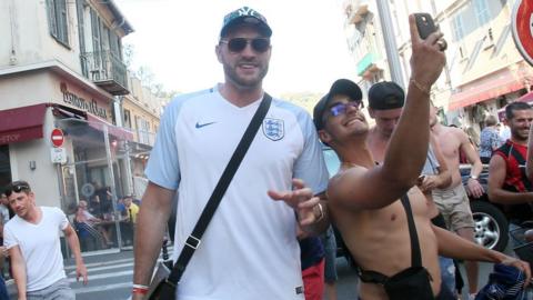 Tyson Fury with England fans