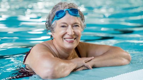 Woman in a swimming pool