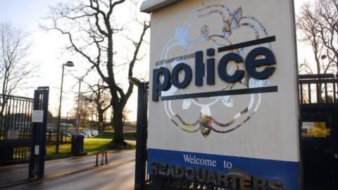 Northamptonshire police headquarters sign