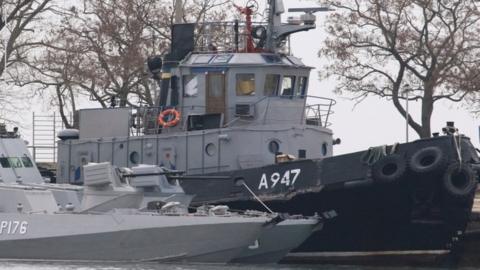 Seized Ukrainian vessels in the Russian-annexed Crimea. Photo: 26 November 2018