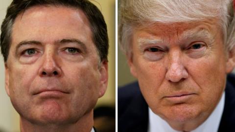 FBI Director James Comey and US President Donald Trump