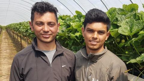 Bal Kumar Khatri (r) and brother Buddi Bahadur Khatri (l) from Nepal