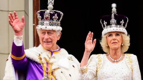King Charles III and Queen Camilla on Coronation Day