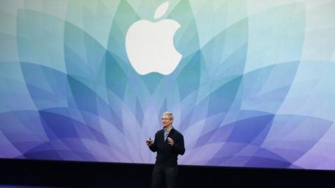 Tim Cook at the Apple Watch launch, March 2015