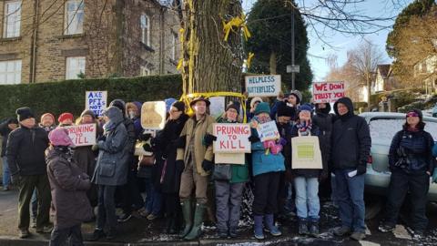 Protesters in Sheffield