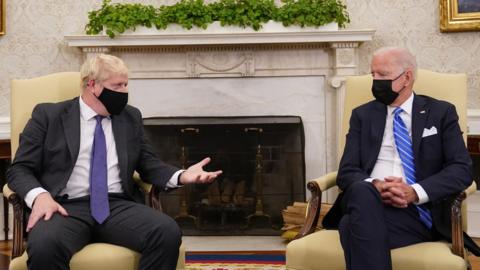 Boris Johnson and Joe Biden in the Oval Office on 21 September 2021