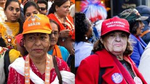 Women in Modi and Trump rallies