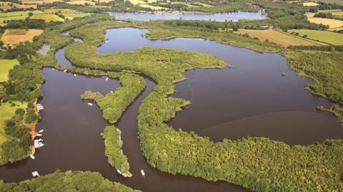 Aerial view of the Broads, Norfolk