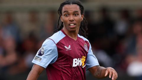 Rico Richards in action for Aston Villa in an under-21s match