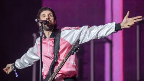 Kasabian performing on the main stage at the Trnsmt Festival at Glasgow Green in Glasgow, Saturday July 8, 2023