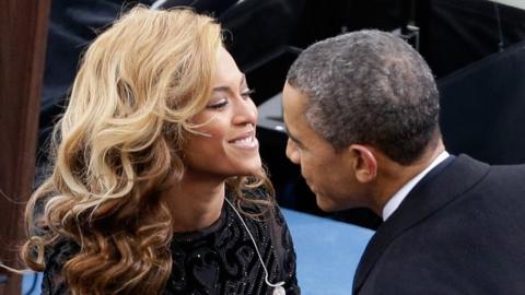 Beyonce meeting Barack Obama