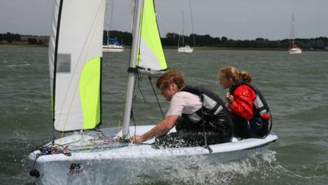 Edd Harvey-Bates and Amelia Fairburn sailing as teenagers