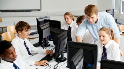 Students in IT lesson