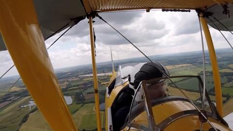 View from a Tiger Moth cockpit