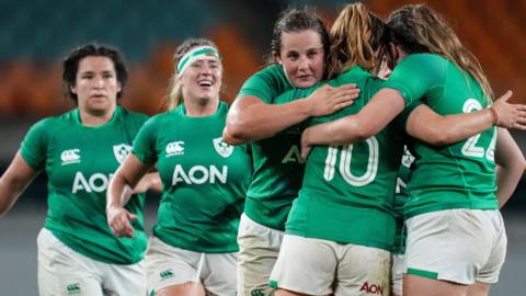 Ireland celebrate beating Japan