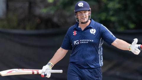 Ollie Hairs hit his 73 from 36 balls at the Goldenacre ground