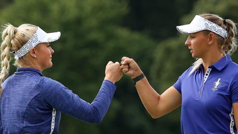 Charley Hull and Emily Pedersen