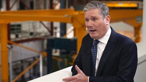 Sir Keir Starmer is interviewed in east London