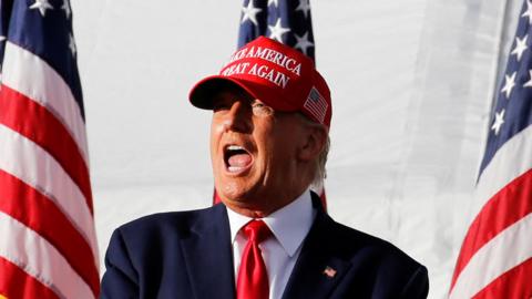 Trump speaking at a rally in Florida