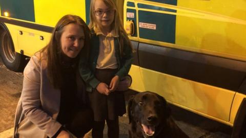 Mia and Honour Ellery with Bentley