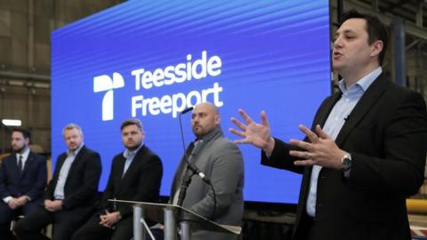 Ben Houchen at Teesside Freeport launch at Wilton Engineering