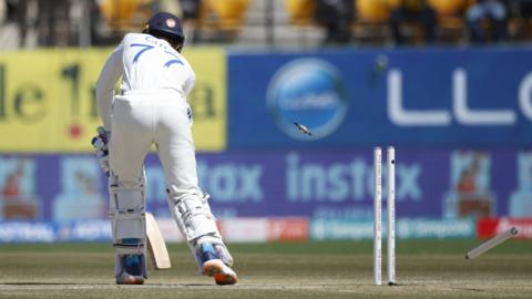 India opener Shubman Gill is bowled by England's James Anderson